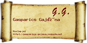 Gasparics Gajána névjegykártya